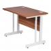 Aspire Rectangular Desk - 1000mm Wide - 600mm Deep - Walnut Top - White Legs ET/SD/1000/WNWH