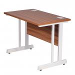 Aspire Rectangular Desk - 1400mm Wide - 800mm Deep - Walnut Top - White Legs ET/SD/1400/WNWH