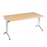 Versa-tables Folding Rectangular Table - 1200x800mm - Beech Top - Chrome Frame F-MOD/1200/CB