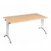 Versa-tables Folding Rectangular Table - 1200x800mm - Beech Top - Chrome Frame F-MOD/1200/CB