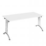 Versa-tables Folding Rectangular Table - 1200x800mm - White Top - Chrome Frame F-MOD/1200/CWH