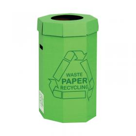 Acorn Cardboard Recycling Bin 60 Litre Green (5 Pack) 402565 NW33005