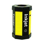 Acorn Cartridge Recycling Bin 60 Litre Black/Yellow (Pack of 5) 059783 NW33007