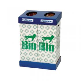 Acorn Office Twin Recycling Bin BlueGreen (95 litres each bin) 802853 NW44023