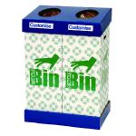 Acorn Office Twin Recycling Bin Blue/Green (95 litres each bin) 802853 NW44023