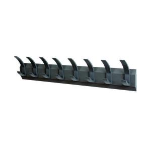 Image of Acorn Wall Mounted Coat Rack with 8 Hooks 830x57x1200mm Black NW620582