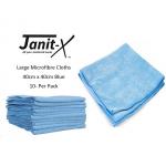 JanitX Microfibre Cleaning Cloths Blue Pack 10s