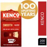Kenco Smooth Instant Coffee Box of 200 Sticks - PACK (4) NWT076P