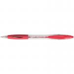 The image shows a set of 12 Bic Atlantis retractable ballpoint pens in the color red. The medium point allows for smooth and precise writing. The pens are neatly arranged in a row, with each pen featuring the iconic Bic logo. They are brand new and still in their packaging.