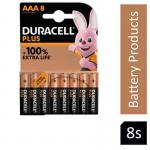 Duracell Plus Power Alkaline Battery AAA (Pack of 8) NWT1447