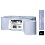 Janit-X Eco 100% Recycled Centrefeed Rolls Blue 6 x 400m NWT1472