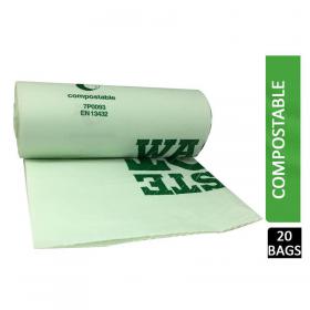 Compostable Biodegradable Food Waste Bin Liner 10 Litre Pack 24s - PACK (20) NWT1482P