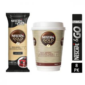 Nescafe & Go Gold Blend Black Cups Sleeve of 8 NWT151