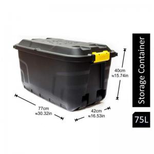 Strata 75 Litre Heavy Duty Plastic Smart Box Trunk Lid with Clip Lock