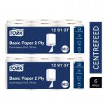 Tork Centrefeed Rolls White 2ply 6x150m 129107 NWT169