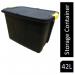 Strata Heavy Duty 42L Black Storage Crates & Lids Black Yellow Handles (XW443) NWT1718
