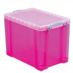 Really Useful Pink Plastic Storage Box 18 Litre (Clear Lid) NWT1743