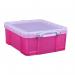 Really Useful Pink Plastic Storage Box 18 Litre (Clear Lid) NWT1743
