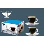 Ravenhead Entertain 80ml Set Of 2 Espresso Cup & Saucer NWT1766