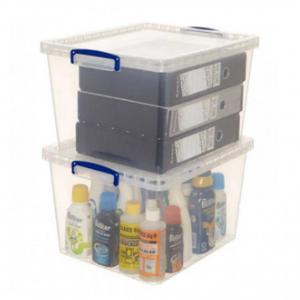 Really Useful Clear Plastic Nestable Storage Box 33.5 Litre NWT1794