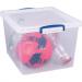 Really Useful Clear Plastic (Nestable) Storage Box 33.5 Litre - PACK (3) NWT1794P