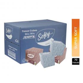 Janit-X Softy 2ply White Cosmetic Cube Tissues 70s - PACK (24) NWT1818P