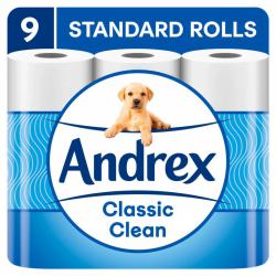 Andrex Classic White Toilet Roll NEW 3D Wave Texture , 9 Pack. - PACK (4) NWT183P