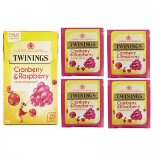 Twinings Cranberry & Raspberry Individually Wrapped Tea 20s NWT185
