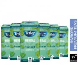 Tetley Herbal Fresh Mint Compostable Envelope Tea Bags 25s NWT201