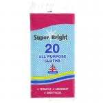 Super Bright All Purpose Cloths 20 Pack - PACK (10) NWT2038P