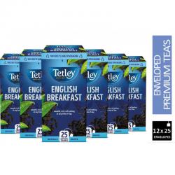 Tetley English Breakfast Individually Wrapped Envelopes 25s - PACK (6) NWT215P
