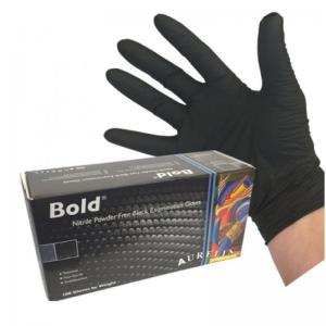 Aurelia BOLD Black Powder Free EXTRA LARGE Nitrile Gloves 100s