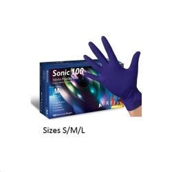 Cheap Stationery Supply of Sonic 100 FingerTextured Blue Powder Free MEDIUM Nitrile Gloves 100s Office Statationery