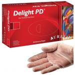 Aurelia DELIGHT Clear Lightly Powdered SMALL Vinyl Gloves 100s NWT2232-S