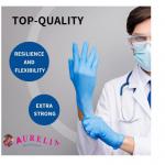 Aurelia DELIGHT Blue Lightly Powdered MEDIUM Vinyl Gloves 100s - PACK (10) NWT2233-MP
