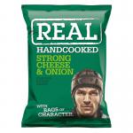 Real Crisps Strong Cheese & Onion 24 x 35g NWT2256