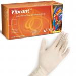 Vibrant Natural Powder Free LARGE Latex Gloves Pack 100s - PACK (10) NWT2268-LP