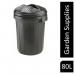 Fixtures Strata Shatterproof Refuse Bin Secure Push On Lid Black 80L (GN343) NWT2289