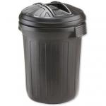 Fixtures Strata Black Bin With Push On Lid 80 Litre NWT2289
