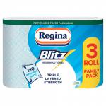 Regina Blitz XXL Kitchen Towel New 210 Sheet 3ply, Three Pack NWT2323