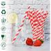 Belgravia Red & White Paper Stripey Straws Pack 500s - PACK (20) NWT2427P