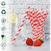 Belgravia Biodegradable Red & White Paper Stripey Straws Pack 500s - PACK (20) NWT2427P