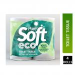 Pure Soft Eco 100% Recycled Quick Dissolve Toilet Rolls 4 Pack NWT2476