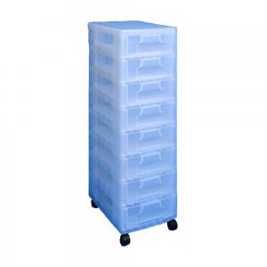 Really Useful Storage Boxes 8 x 7 Litre Clear Tower Clear Drawers