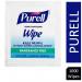 A pack of Gojo Industries Hand Wipes Purell Sanitising Hand Wipes 1000s NWT2637 is shown in the photo. The white and green packaging features the Purell logo and a close-up image of the hand wipes on the front. The wipes are neatly stacked and ready for use.