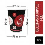 Belgravia 8oz Red & Black Single Walled Paper Cups 50s - PACK (20) NWT268P