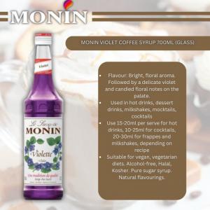 Monin Violet Coffee Syrup 700ml Glass Bottle NWT2823P