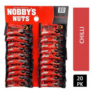Nobbys Nuts Sweet Chilli Peanuts 20 x 40g Carded NWT2887