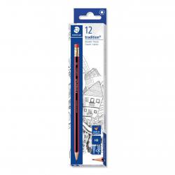 Staedtler 110 Tradition Pencil Cedar Wood with Eraser HB Pack 12 Code 112HBRT - PACK (6) NWT2901P