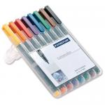Staedtler Lumocolor Assorted Permanent Pens 0.6mm Line Pack 8s NWT2906